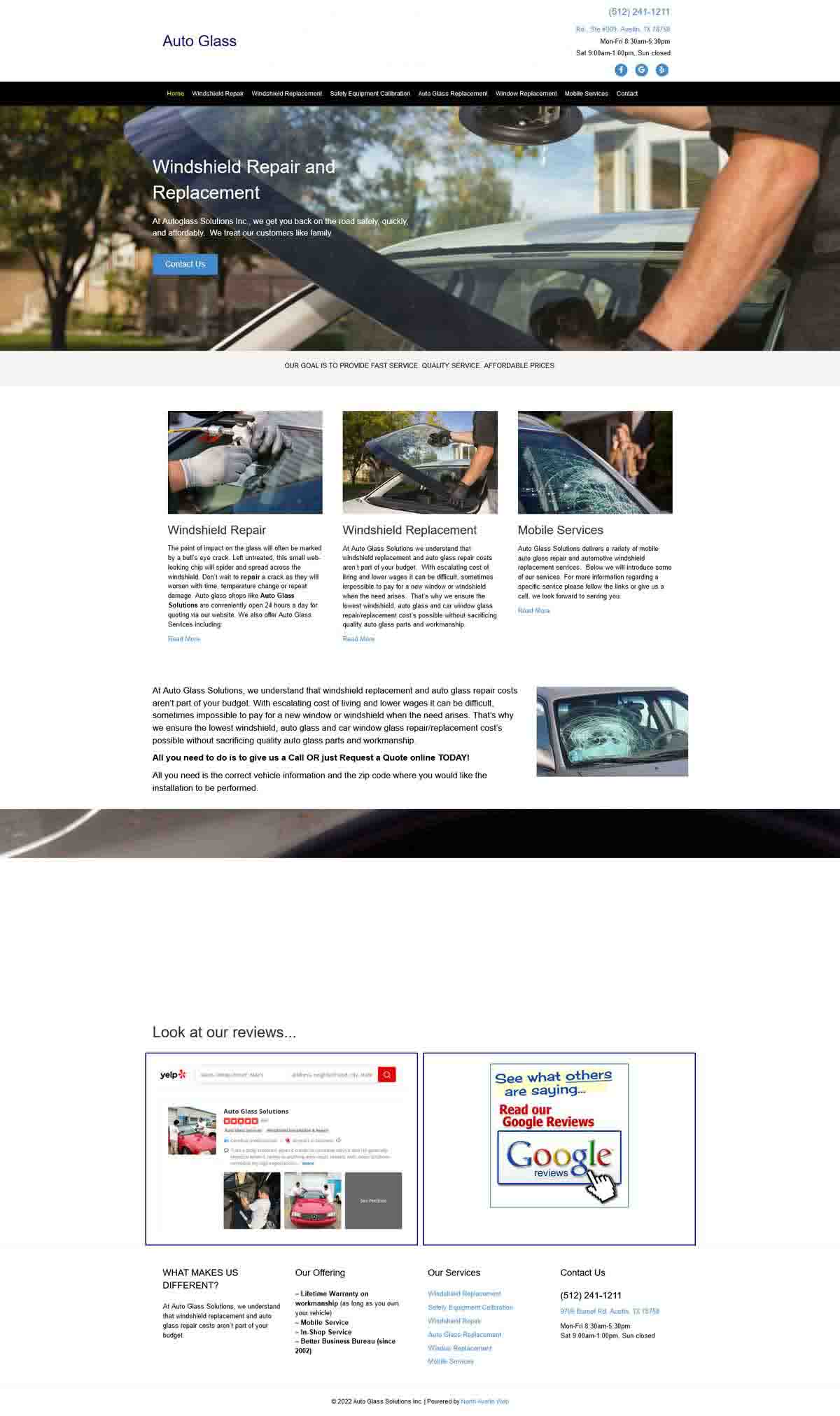 Auto Glass Solutions before Design